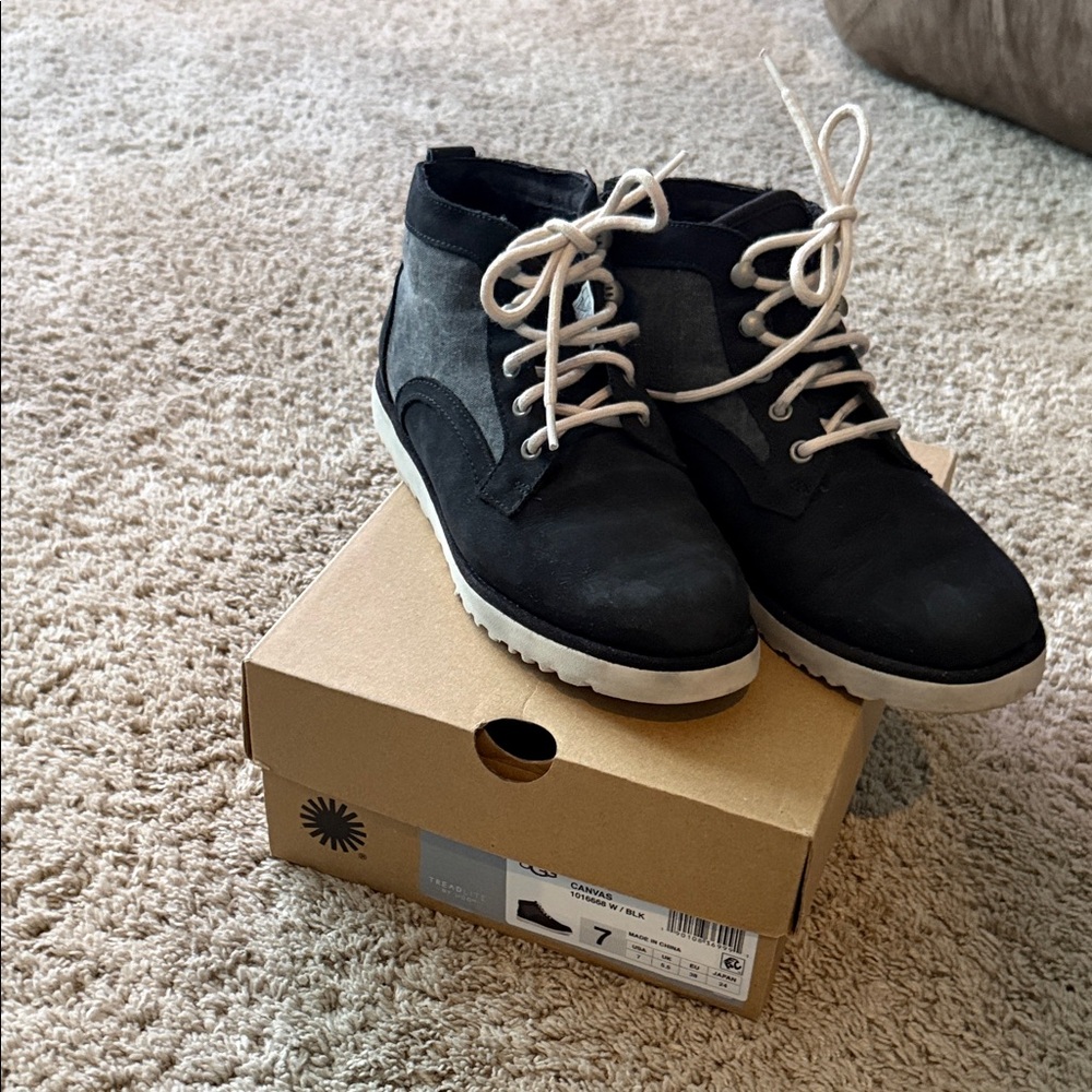 UGG Black and Gray Ankle Boots